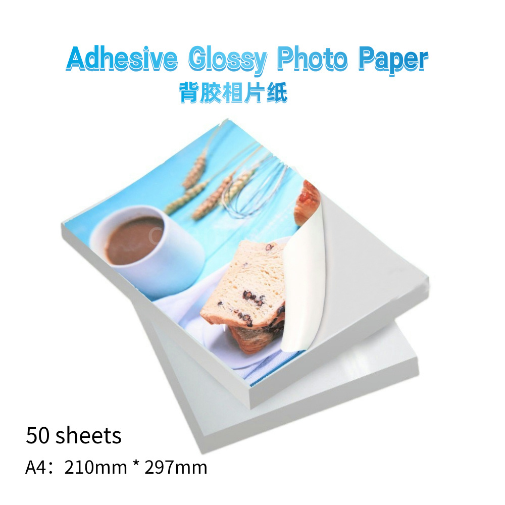 Ink Blotter Paper - Papier photo adhésif brillant A4, 50